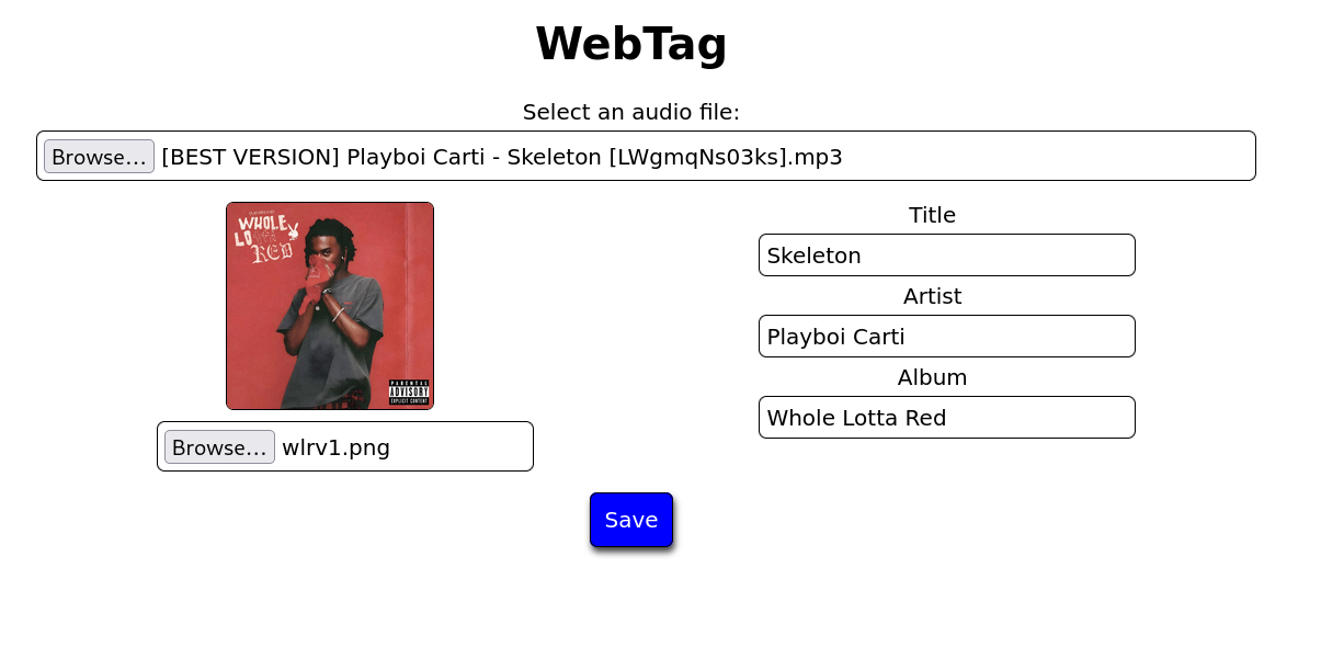 An image of WebTag in action